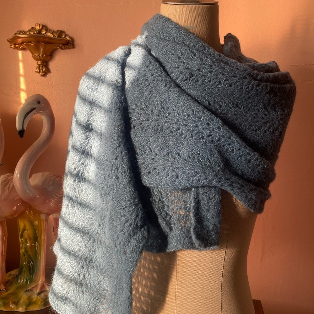 Cozy Blue Knit Scarf